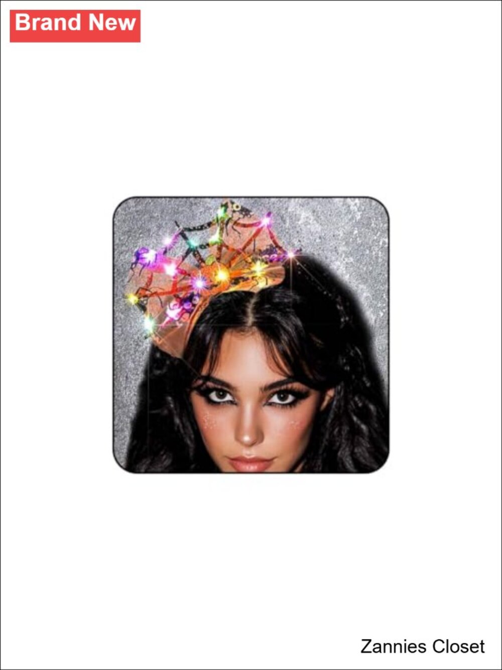 👻 Uranian US 4.5x5.5 Light Up Cobweb Headband Led Bow Flashing Halloween Hair